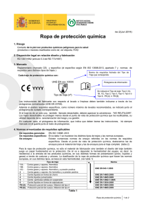 Nueva ventana:Ropa de protección Química (pdf, 129 Kbytes)