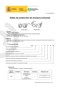 Nueva ventana:Gafas de protección de montura universal (pdf, 234 Kbytes)