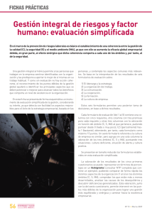 Nueva ventana:Fichas prácticas: Gestión integral de riesgos y factor humano: evaluación simplificada (pdf, 314 Kbytes)