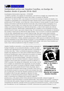 Solidaridad activa con Amadeu Casellas, en huelga de