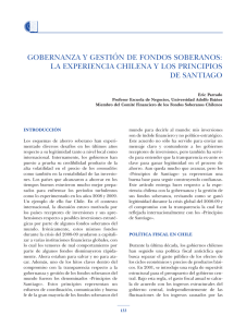 Gobernanza y gestión de los fondos soberanos: la experiencia chilena y los principios de Santiago