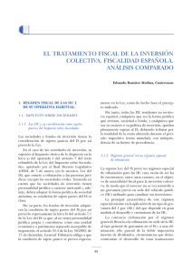 6. El tratamiento fiscal de la inversión colectiva. fiscalidad española. Análisis comprado