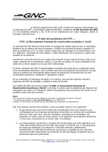 Comunicado de prensa alusivo al día nacional del GNC cuyo acto central tuvo lugar en Costa Salguero - Diciembre 2003