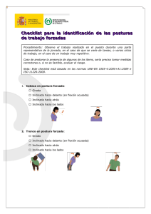 Enlace externo en nueva ventana.Checklist para la identificación de las posturas forzadas (pdf)