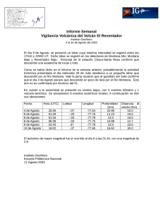 Informe Semanal Vigilancia Volcánica del Volcán El Reventador