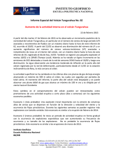 INSTITUTO GEOFISICO  Informe Especial del Volcán Tungurahua No. 02