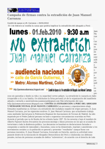 Campaña de firmas contra la extradición de Juan Manuel Carranza