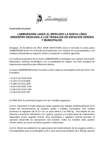 LAMBORGHINI LANZA AL MERCADO LA NUEVA LÍNEA Y MUNICIPALES.