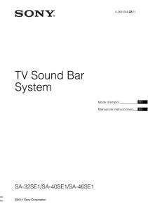 TV Sound Bar System SA-32SE1/SA-40SE1/SA-46SE1 Mode d’emploi
