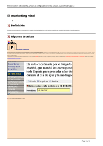 El marketing viral 1) Definición Published on ciberconta.unizar.es (