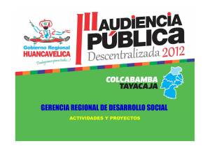 GERENCIA REGIONAL DE DESARROLLO SOCIAL ACTIVIDADES Y PROYECTOS