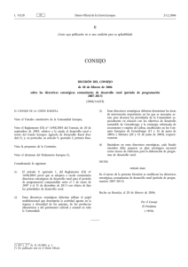 Decisi n del Consejo 2006/144/CE, de 20 de febrero de 2006 , sobre las directrices estrat gicas comunitarias de desarrollo rural (per odo de programaci n 2007-2013).