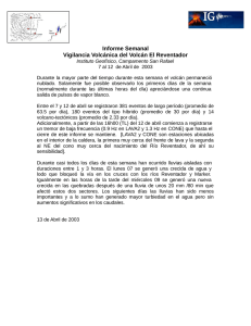 Informe Semanal Vigilancia Volcánica del Volcán El Reventador