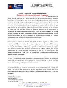 INSTITUTO GEOFÍSICO  ESCUELA POLITÉCNICA NACIONAL Informe Especial del volcán Tungurahua No.3