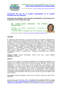 Evaluación del uso de la terapia homeopática en la anemia ferropriva de los lechones