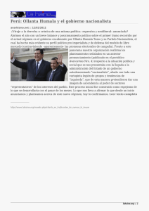 Perú: Ollanta Humala y el gobierno nacionalista