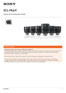 SCL-PK6/F CineAlta 4K PL mount lens pack x6 (feet)