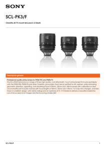 SCL-PK3/F CineAlta 4K PL mount lens pack x3 (feet)