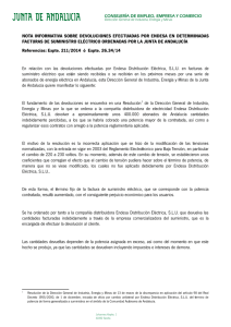 ya en la nota informativa publicada por la Junta de Andalucía el 14 de octubre de 2015