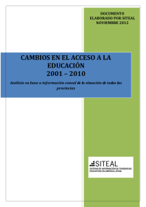 CAMBIOS EN EL ACCESO LA EDUCACIÓN 2001 2010 DOCUMENTO