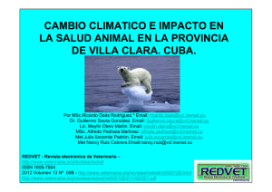 Cambio Climático e impacto en la salud animal en la provincia de Villa Clara, Cuba
