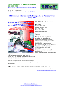 ISSN 1695-7504  II Simposium Internacional de Emergencias en Perros y Gatos