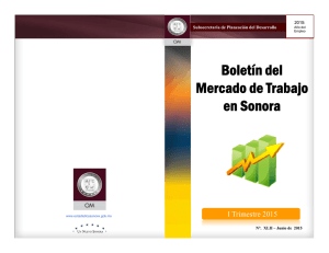 Boletín del Mercado de Trabajo en Sonora I Trimestre 2015