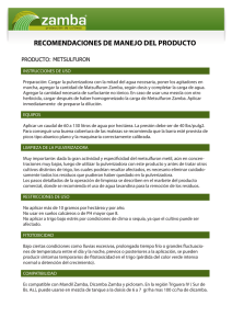 RECOMENDACIONES DE MANEJO DEL PRODUCTO METSULFURON