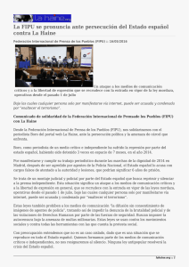 La FIPU se pronuncia ante persecución del Estado español