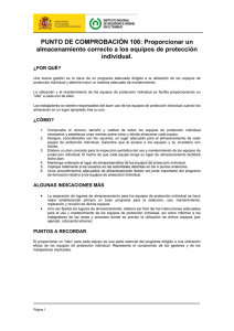 Nueva ventana:106. Proporcionar un almacenamiento correcto a los equipos de protección individual (pdf, 93 Kbytes)