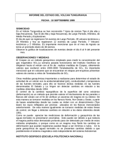 INFORME DEL ESTADO DEL VOLCAN TUNGURAHUA FECHA : 10 SEPTIEMBRE 1999 SISMICIDAD