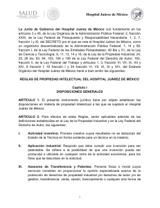 Reglas de propiedad intelectual del Hospital Juárez de México