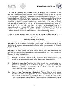 22. Reglas de Propiedad Intelectual del Hospital Juárez de México.