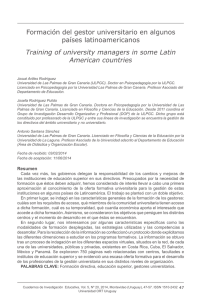 Formación del gestor universitario en algunos países latinoamericanos American countries