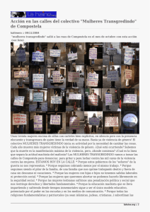 Acción en las calles del colectivo &#34;Mulheres Transgredindo&#34; de Compostela