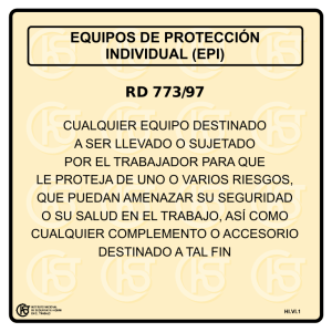 Nueva ventana:Equipos de protección individual (EPI) (pdf, 24 Kbytes)