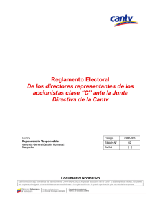 Reglamento Electoral De los directores representantes de los Directiva de la Cantv