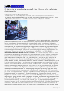 Crónica de la manifestación del 4 de febrero a la... de Colombia