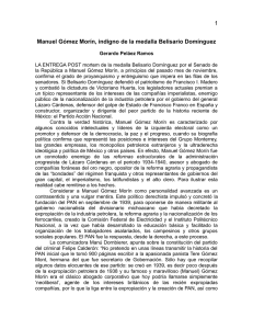 1 Manuel Gómez Morín, indigno de la medalla Belisario Domínguez