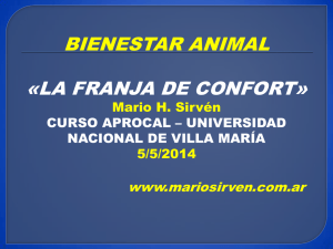 BIENESTAR ANIMAL «LA FRANJA DE CONFORT» www.mariosirven.com.ar