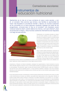 Comedores escolares: Instrumentos de educación nutricional