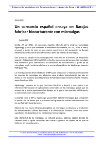 Un consorcio español ensaya en Barajas fabricar biocarburante con microalgas (29-04-2011)