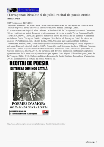 (Tarragona): Dissabte 6 de juliol, recital de poesia eròtic- amorosa