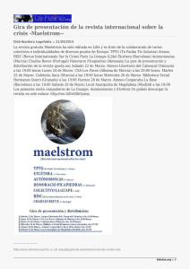 Gira de presentación de la revista internacional sobre la crisis -Maelstrom--