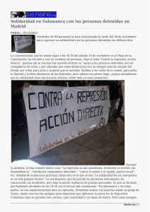 Solidaridad en Salamanca con las personas detenidas en Madrid