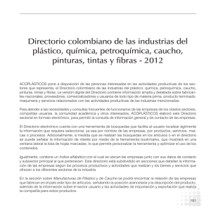 Directorio Colombiano de las Industrias del Plástico, Química, Petroquímica, Caucho, Pinturas, Tintas y Fibras - 2012