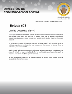 Unidad Deportiva al 97%.
