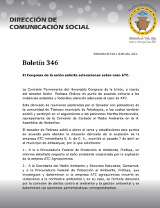 El Congreso de la unión solicita aclaraciones sobre caso ATC.