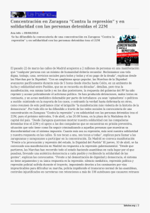 Concentración en Zaragoza “Contra la represión” y en