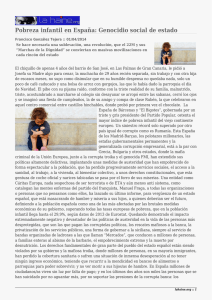 Pobreza infantil en España: Genocidio social de estado